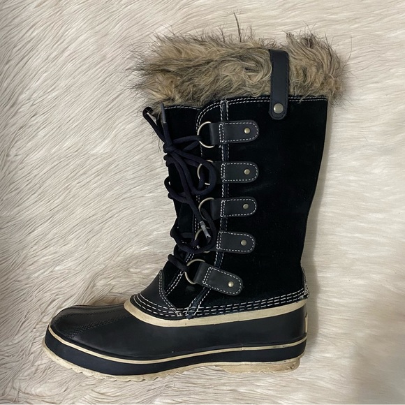 Sorel Black Quarry Fur Trim Joan Of Arctic Waterproof Winter Tall Snow Boot - Picture 7 of 12